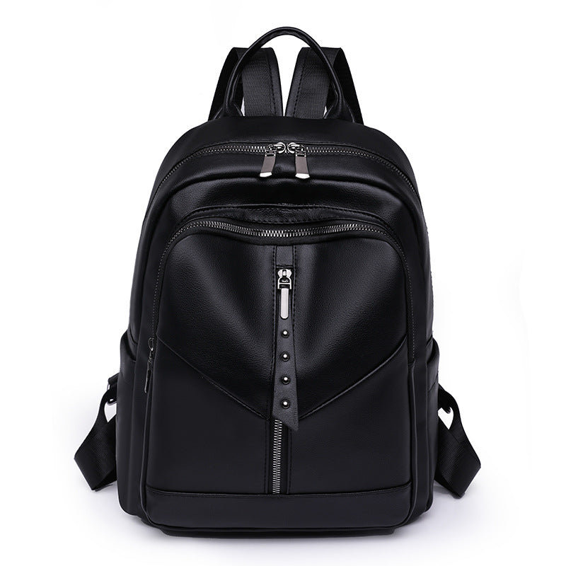 Wholesale Ladies Retro Large Capacity PU Soft Leather Travel Backpack